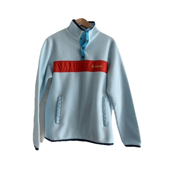 Jackets & Blazers - Cotopaxi Fleece Pullover Snap Neck Colorblock Blue Red Women's XL Hiking Cozy